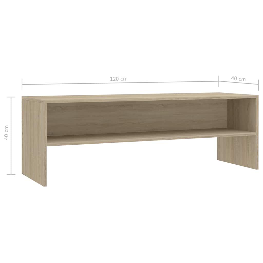 800039 vidaXL TV Cabinet Sonoma Oak 120x40x40 cm Engineered Wood