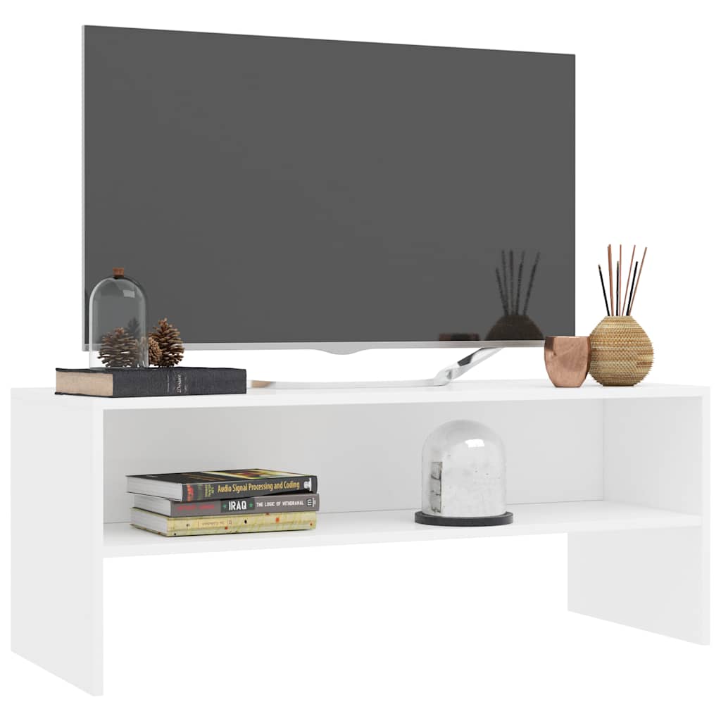 800045 vidaXL TV Cabinet White 100x40x40 cm Engineered Wood