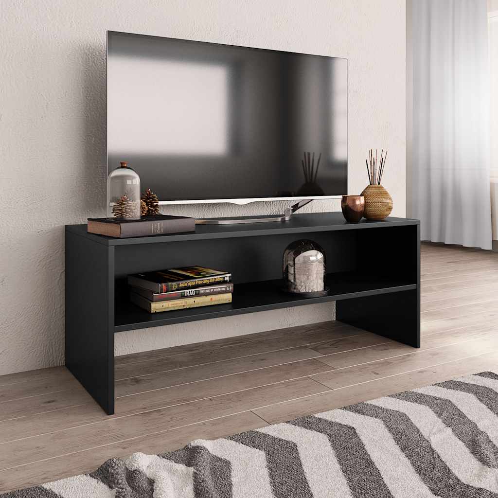 800046 vidaXL TV Cabinet Black 100x40x40 cm Engineered Wood