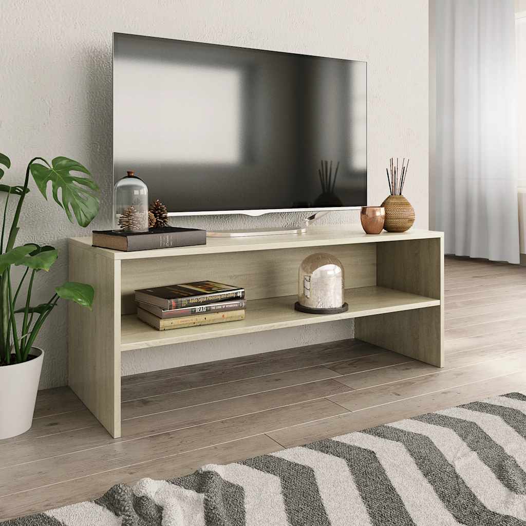 800048 vidaXL TV Cabinet Sonoma Oak 100x40x40 cm Engineered Wood