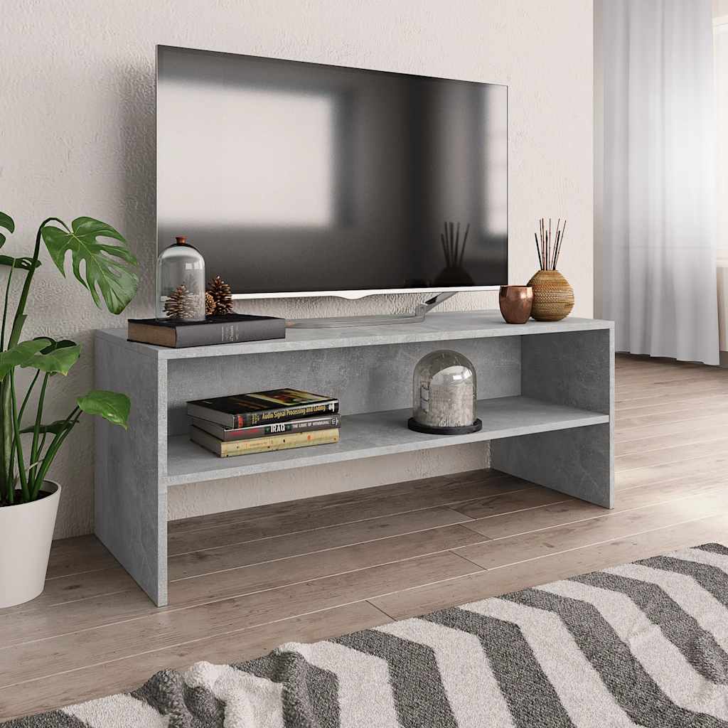 800049 vidaXL TV Cabinet Concrete Grey 100x40x40 cm Engineered Wood