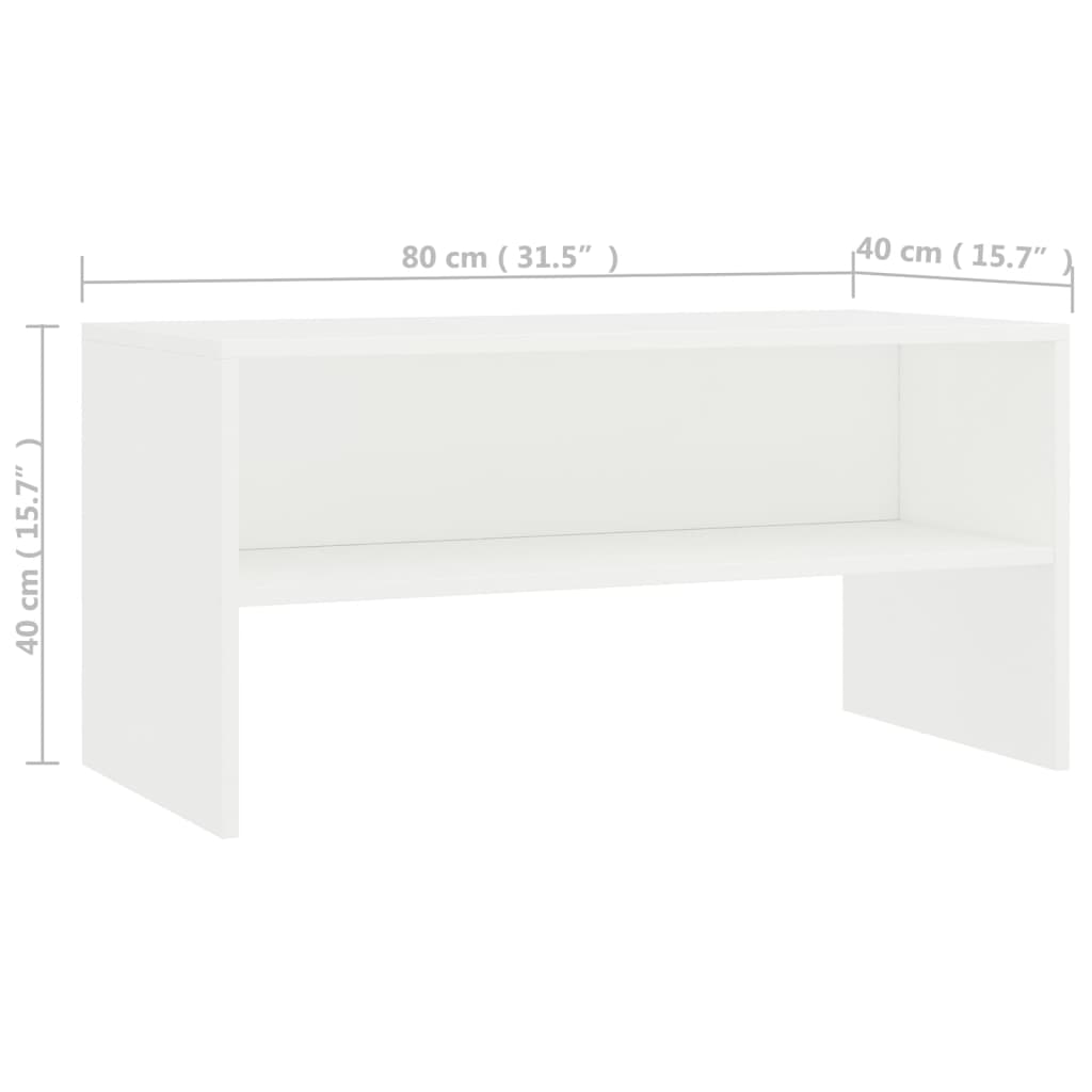 vidaXL TV Cabinet White 80x40x40 cm Engineered Wood