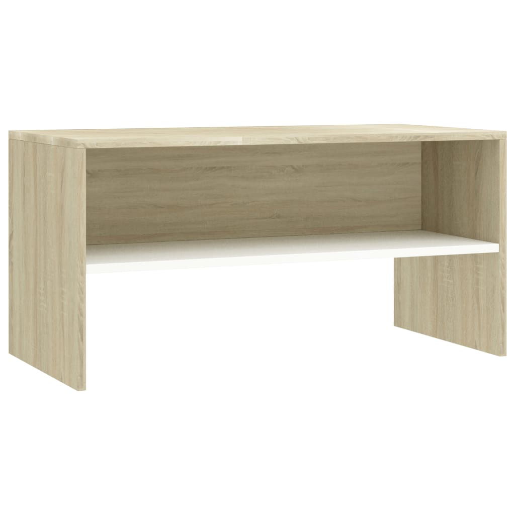 vidaXL TV Cabinet White and Sonoma Oak 80x40x40 cm Engineered Wood