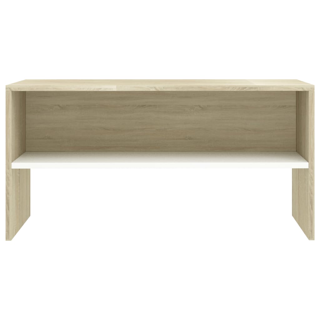 vidaXL TV Cabinet White and Sonoma Oak 80x40x40 cm Engineered Wood