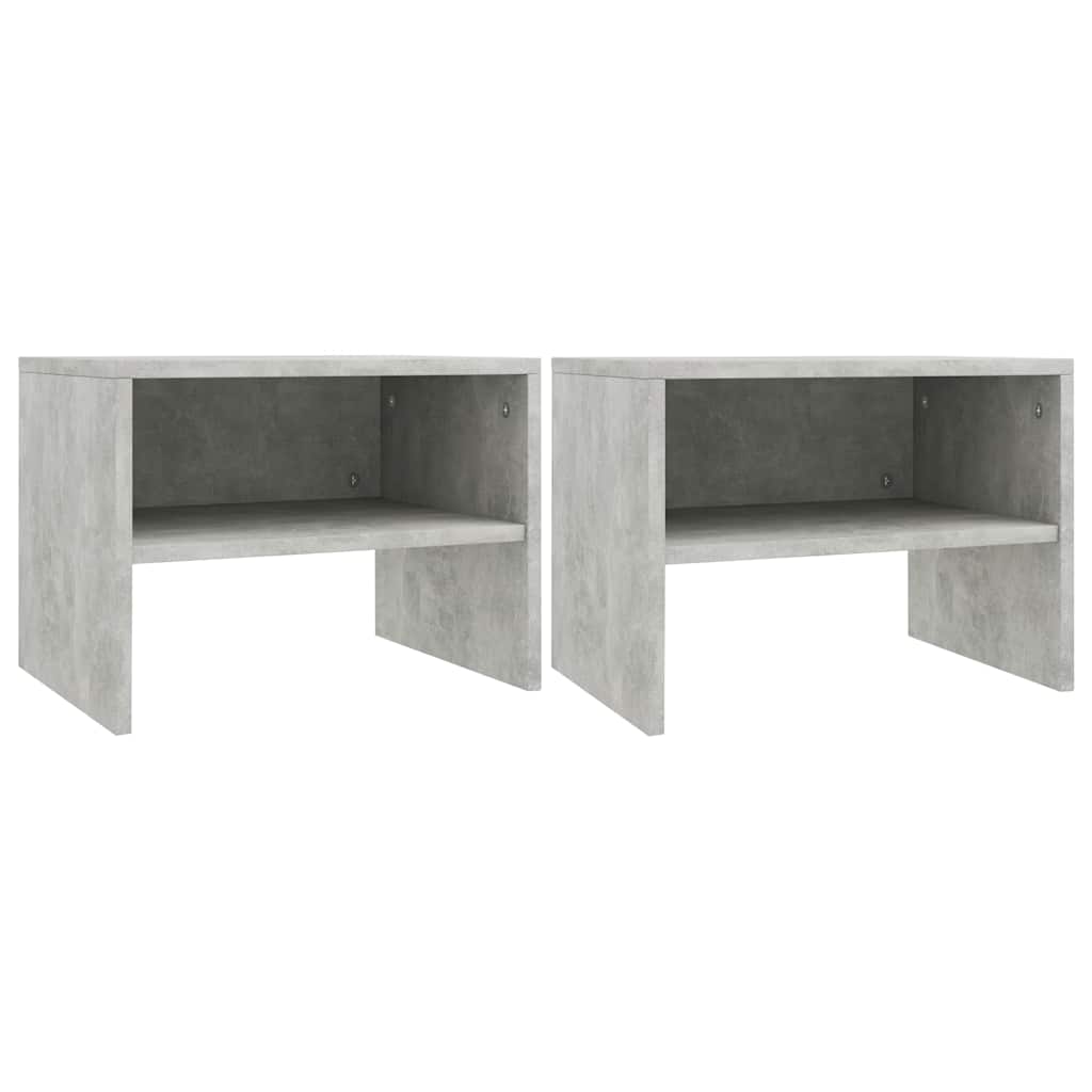 Bedside Cabinets 2 pcs Concrete Grey 40x30x30cm Engineered Wood