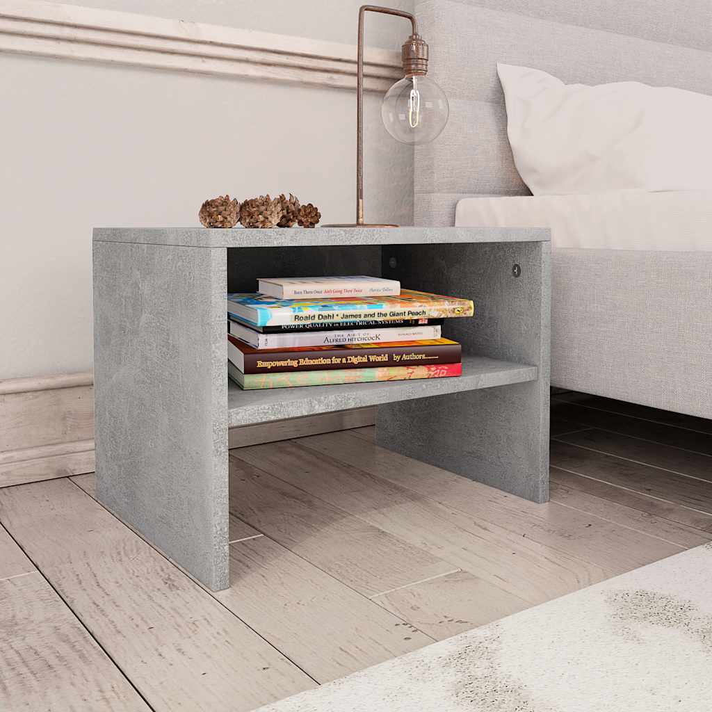 Bedside Cabinets 2 pcs Concrete Grey 40x30x30cm Engineered Wood