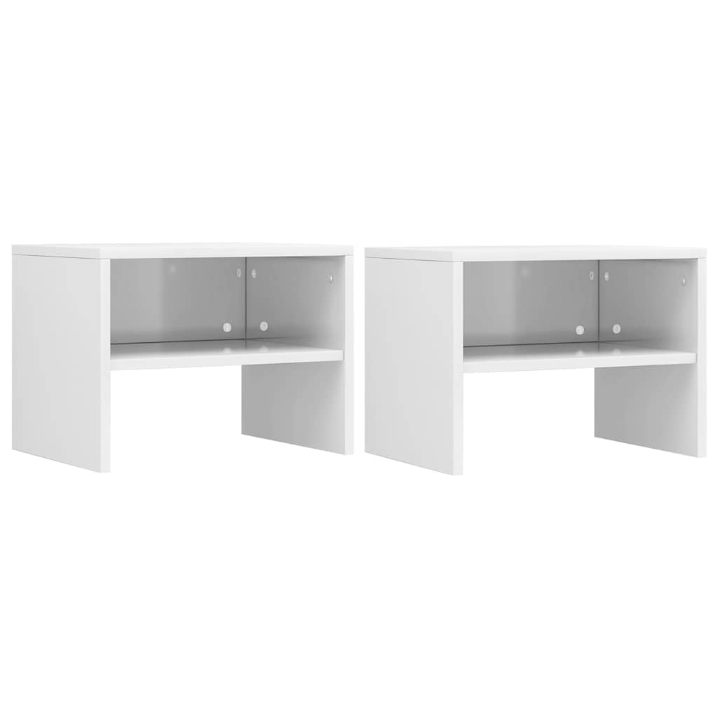 Bedside Cabinets 2 pcs High Gloss White 40x30x30 cm