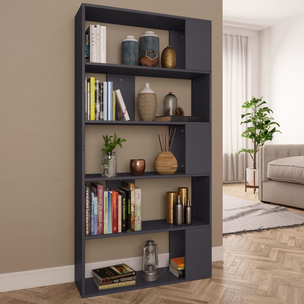 vidaXL Book Cabinet/Room Divider Grey 80x24x159 cm Engineered Wood