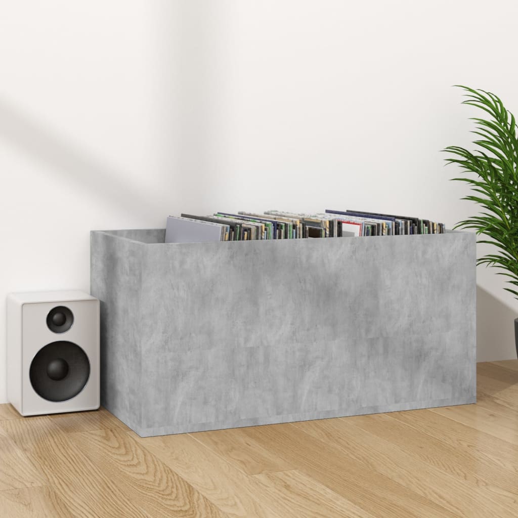 Vinyl Storage Box Concrete Grey 71x34x36 cm Engineered Wood