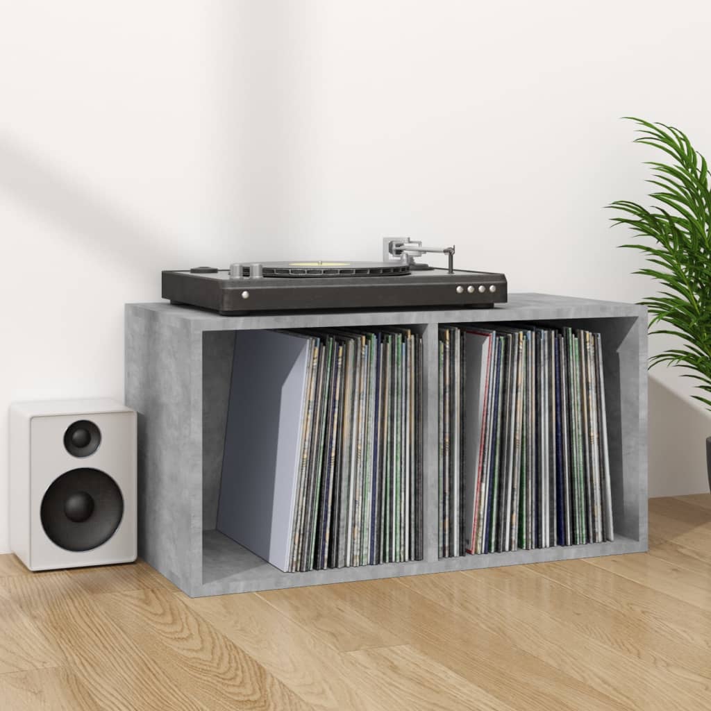 Vinyl Storage Box Concrete Grey 71x34x36 cm Engineered Wood