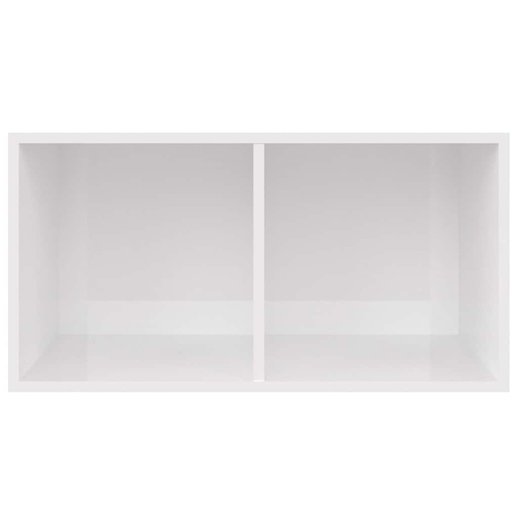 Vinyl Storage Box High Gloss White 71x34x36 cm Engineered Wood