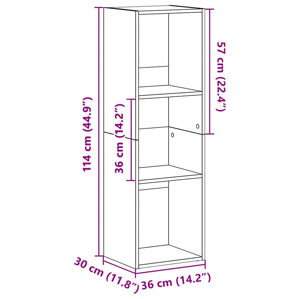 Book Cabinet/TV Cabinet White 36x30x114 cm Engineered Wood