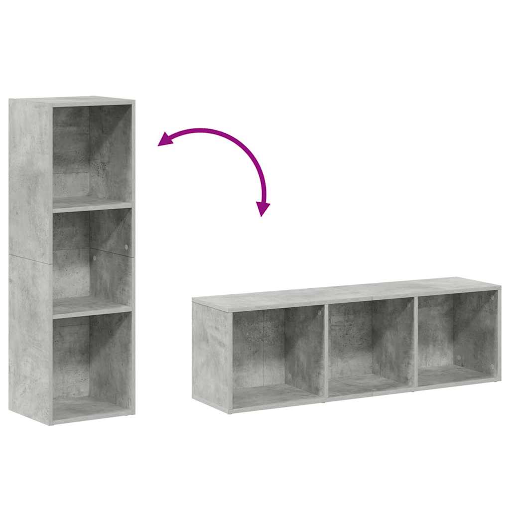 Book Cabinet/TV Cabinet Concrete Grey 36x30x114 cm Engineered Wood