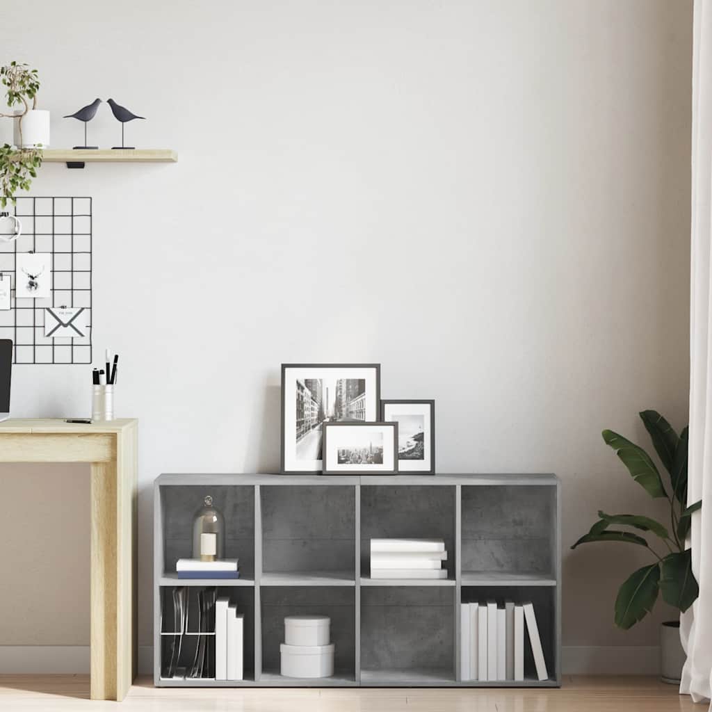 Book Cabinet | Concrete grey | Engineered wood | 130 cm tall