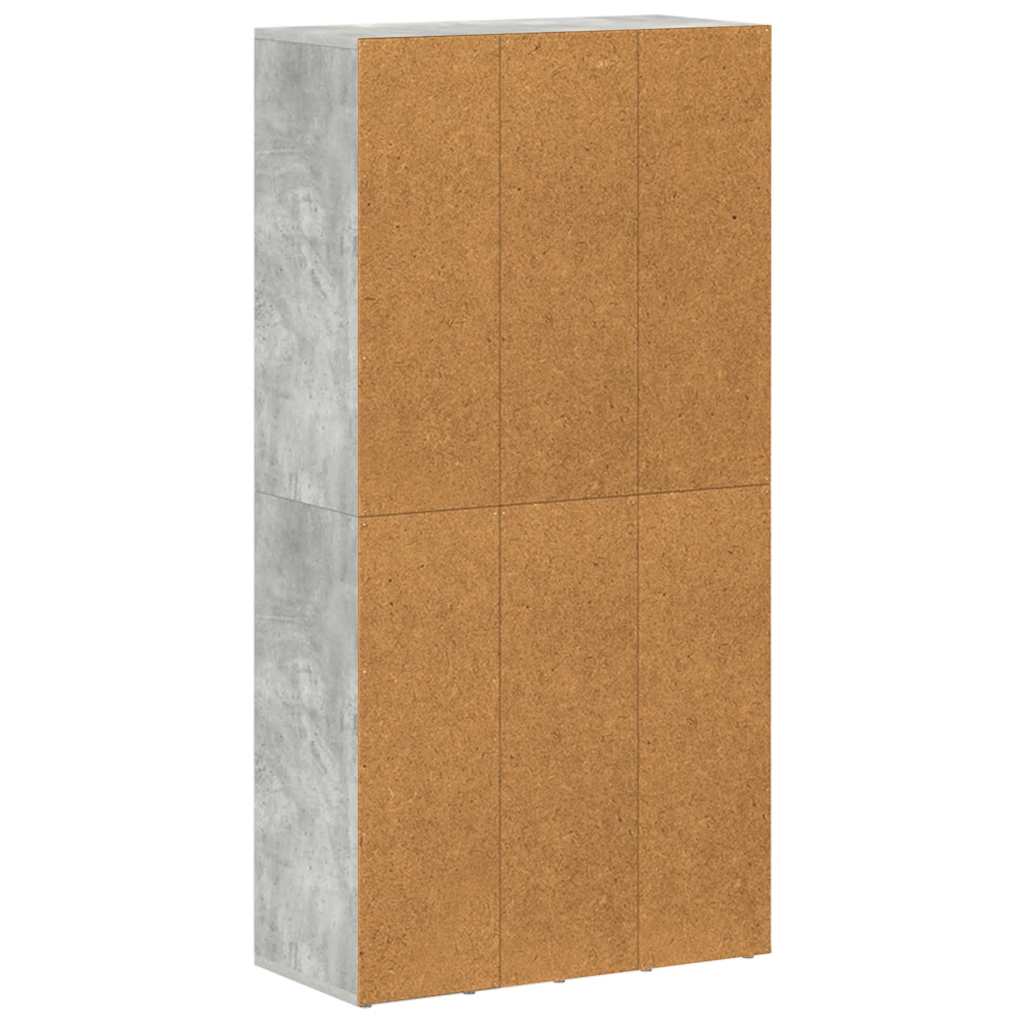 Book Cabinet | Concrete grey | Engineered wood | 130 cm tall
