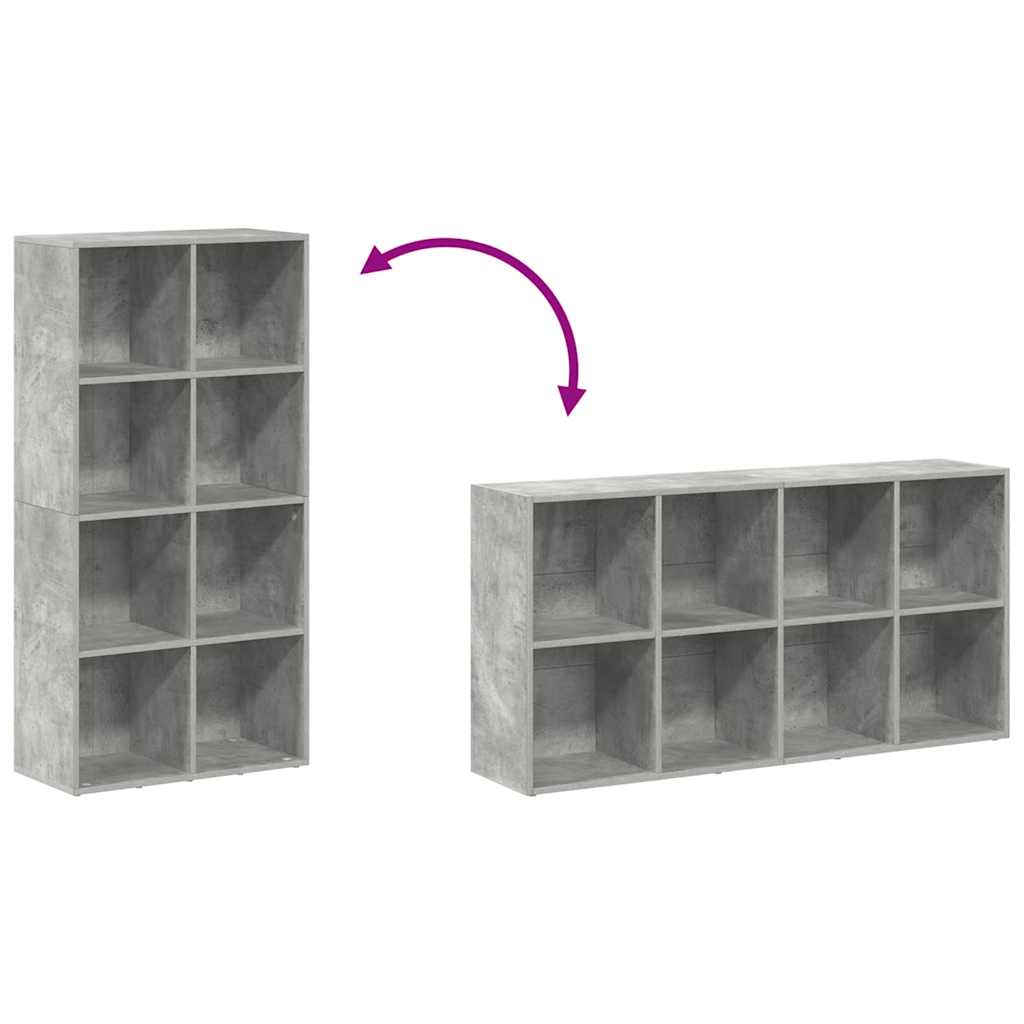 Book Cabinet | Concrete grey | Engineered wood | 130 cm tall