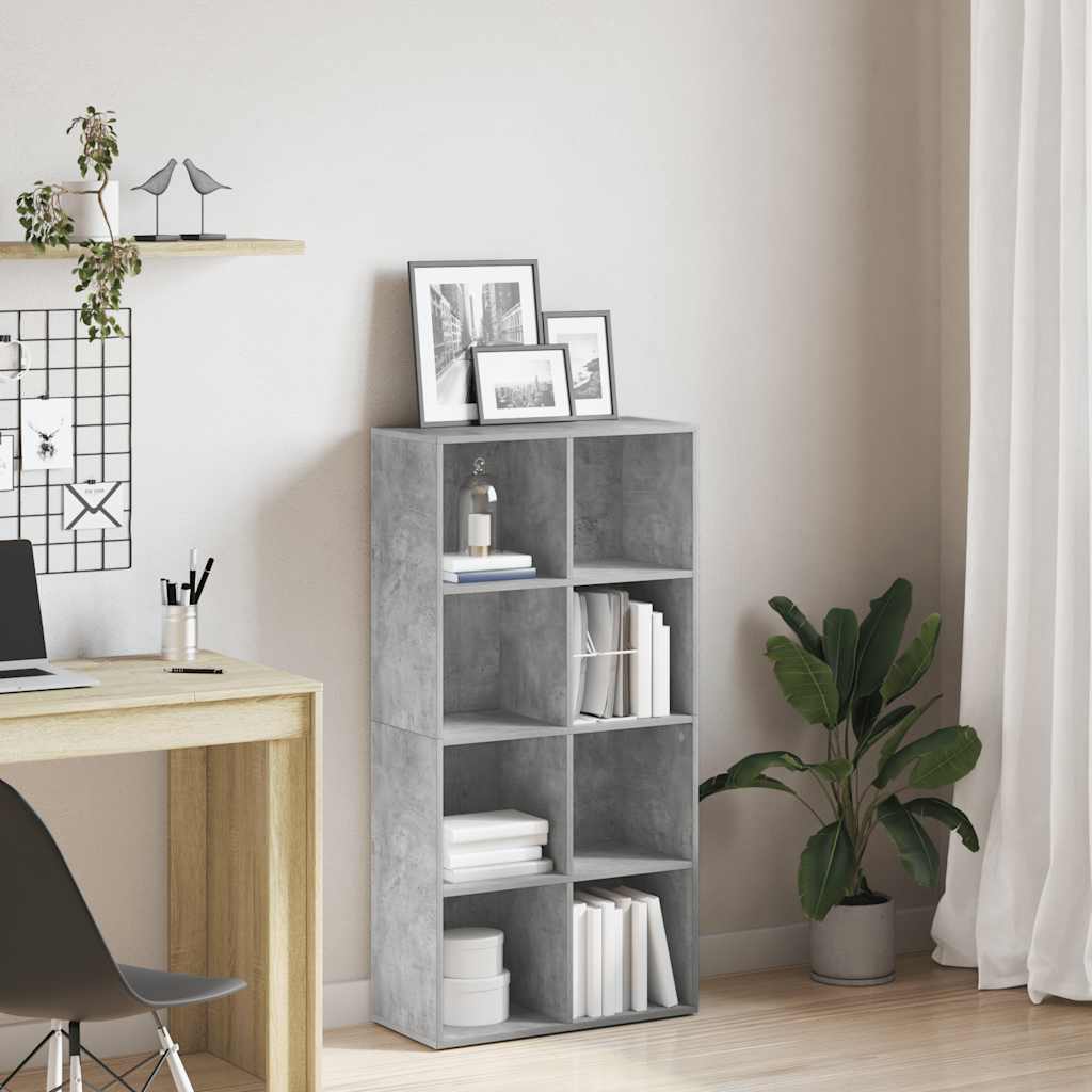 Book Cabinet | Concrete grey | Engineered wood | 130 cm tall