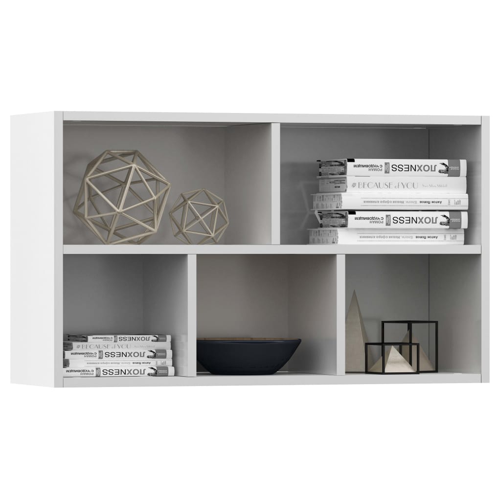 vidaXL Book Cabinet/Sideboard White 50x25x80 cm Engineered Wood