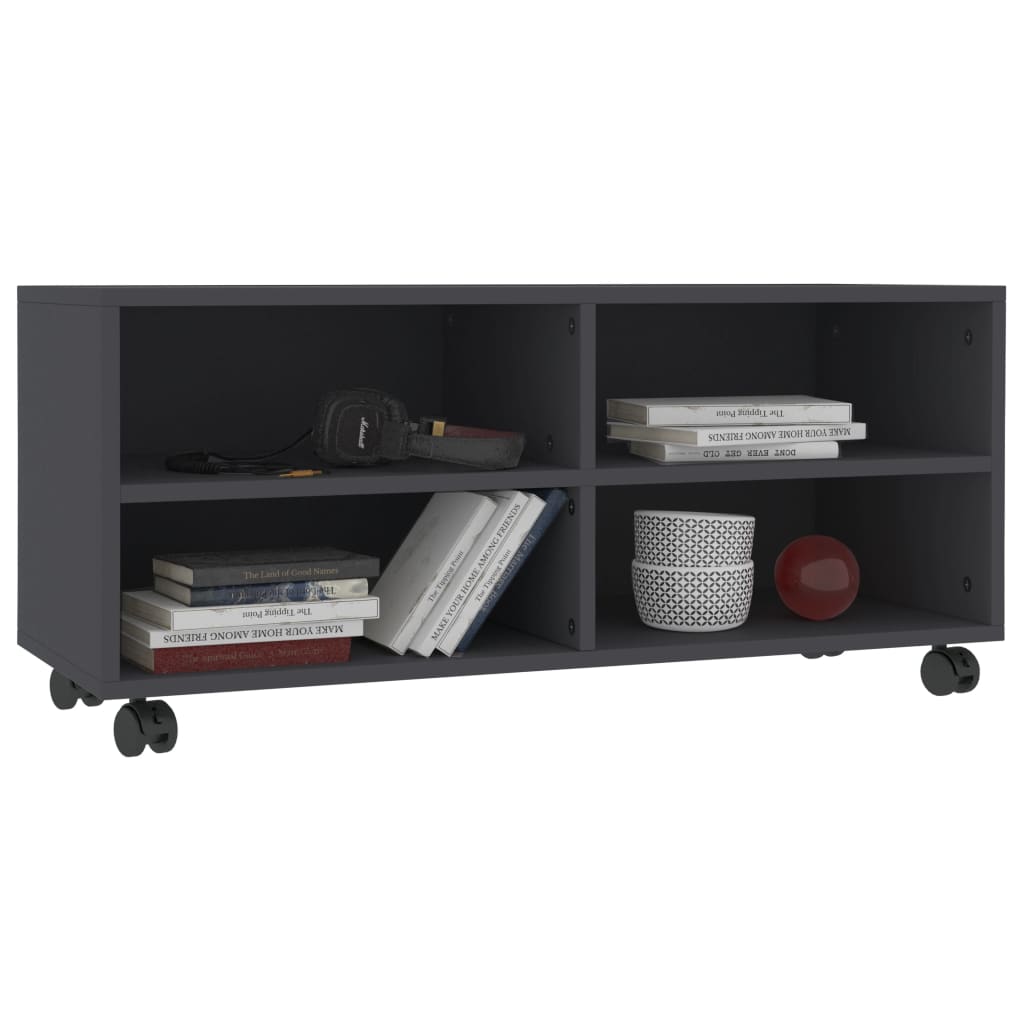 vidaXL TV Cabinet with Castors Grey 90x35x35 cm Engineered Wood