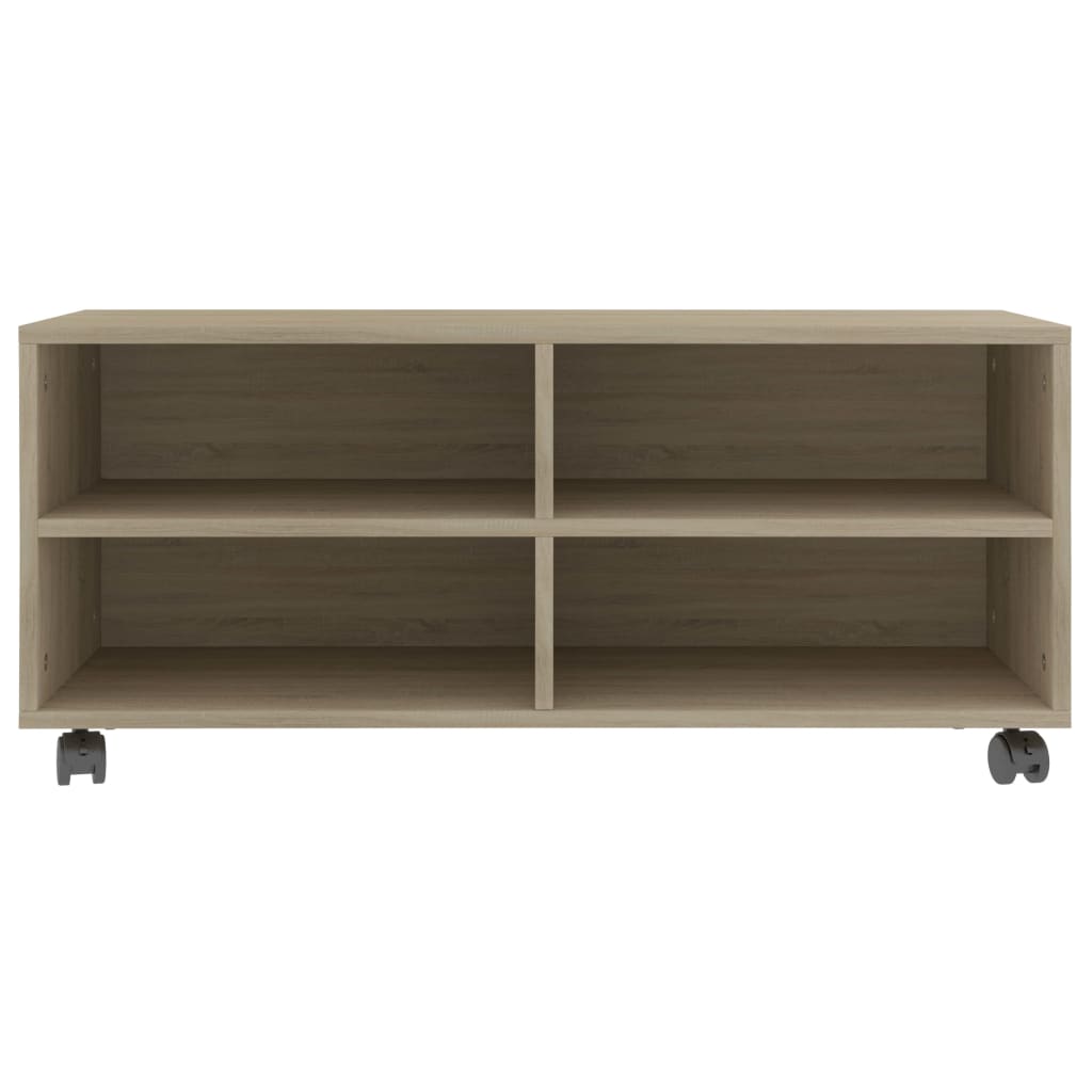 vidaXL TV Cabinet with Castors Sonoma Oak 90x35x35 cm Engineered Wood