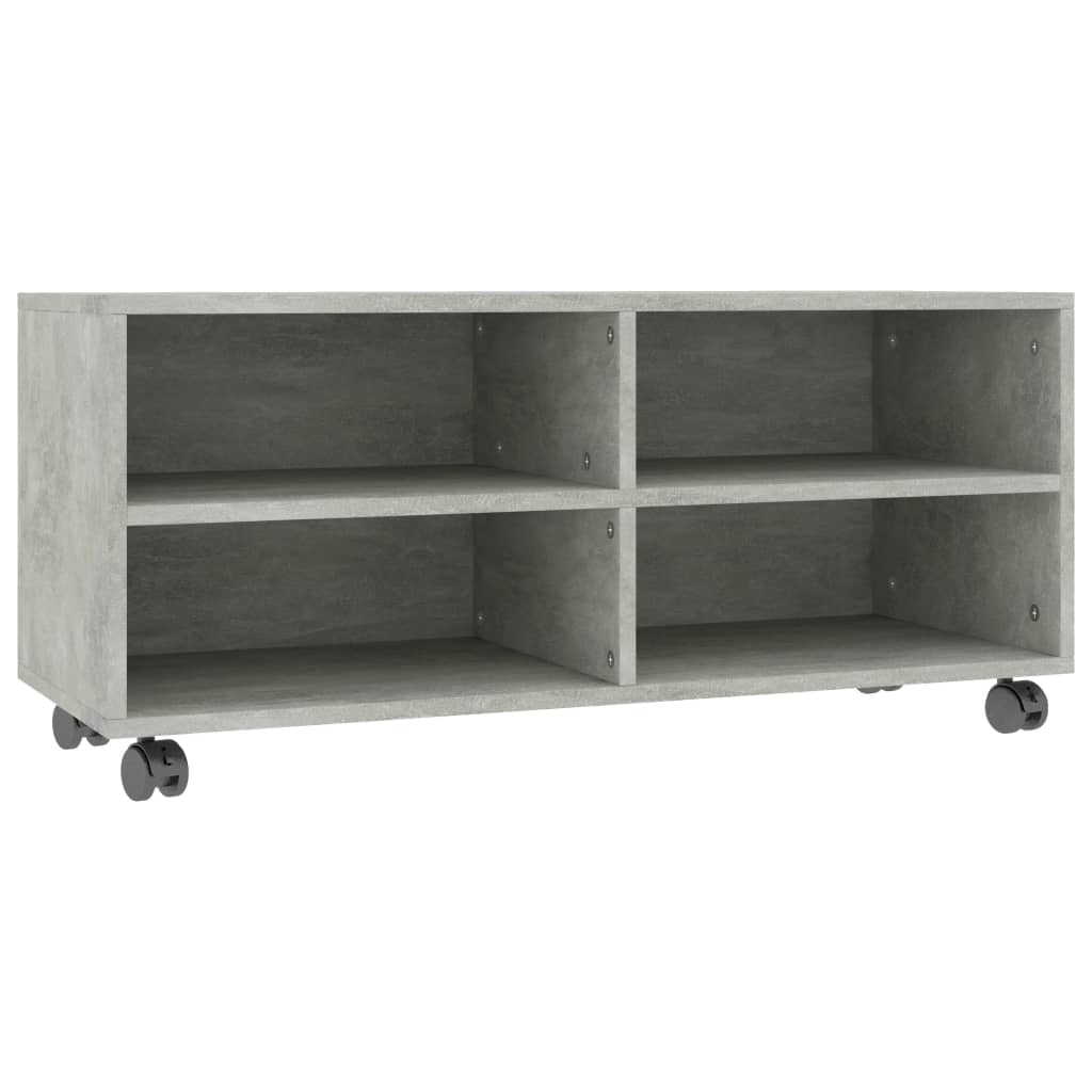 vidaXL TV Cabinet with Castors Concrete Grey 90x35x35 cm Engineered Wood