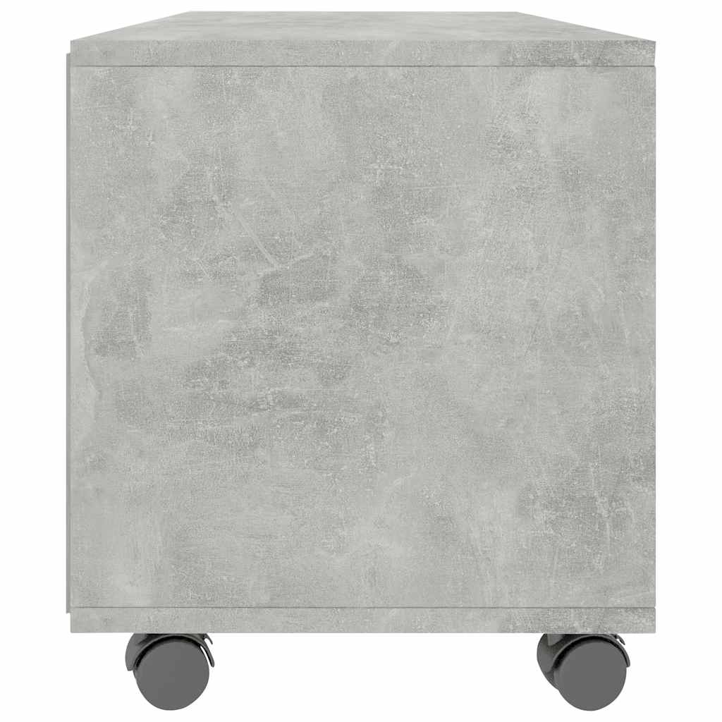 800184 vidaXL TV Cabinet with Castors Concrete Grey 90x35x35 cm Engineered Wood
