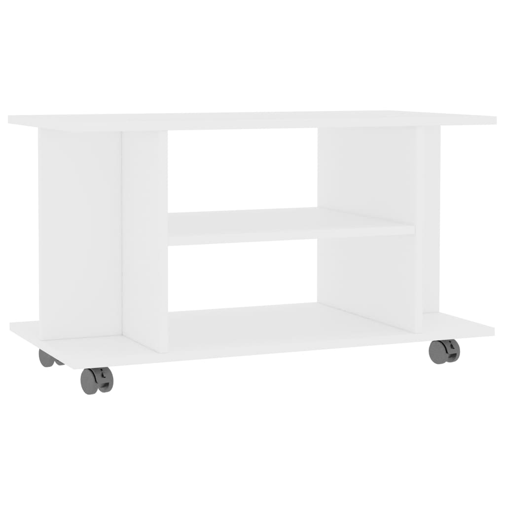 vidaXL TV Cabinet with Castors White 80x40x45 cm Engineered Wood