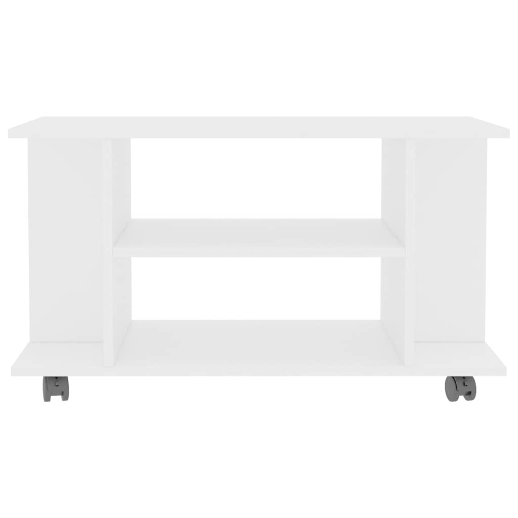 800189 vidaXL TV Cabinet with Castors White 80x40x45 cm Engineered Wood