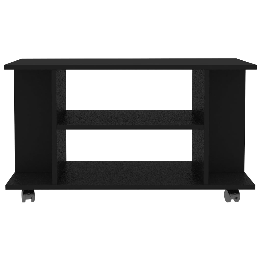 vidaXL TV Cabinet with Castors Black 80x40x45 cm Engineered Wood