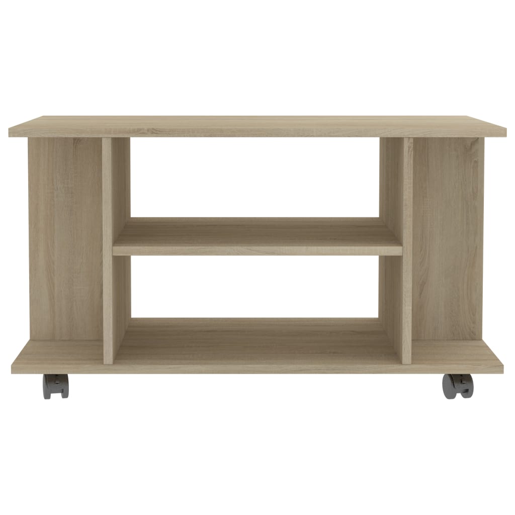 vidaXL TV Cabinet with Castors Sonoma Oak 80x40x45 cm Engineered Wood