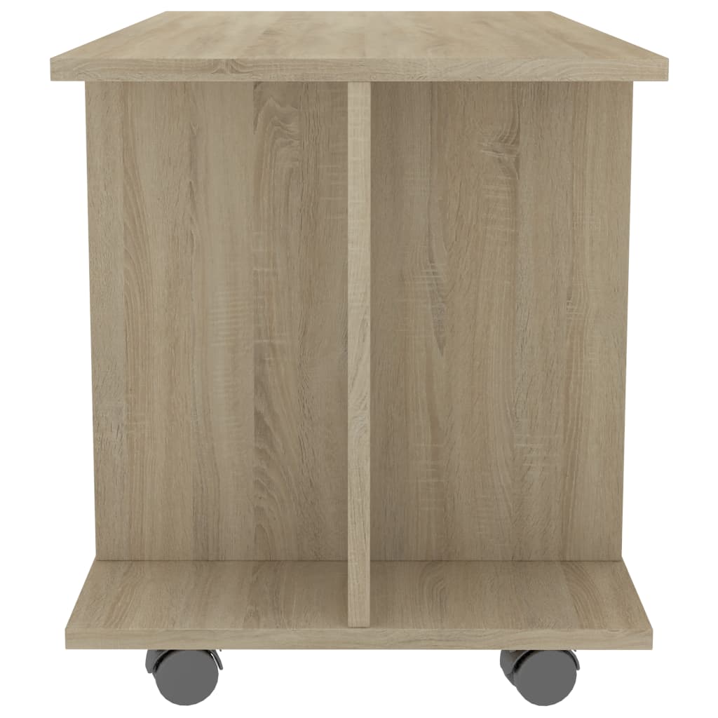 vidaXL TV Cabinet with Castors Sonoma Oak 80x40x45 cm Engineered Wood