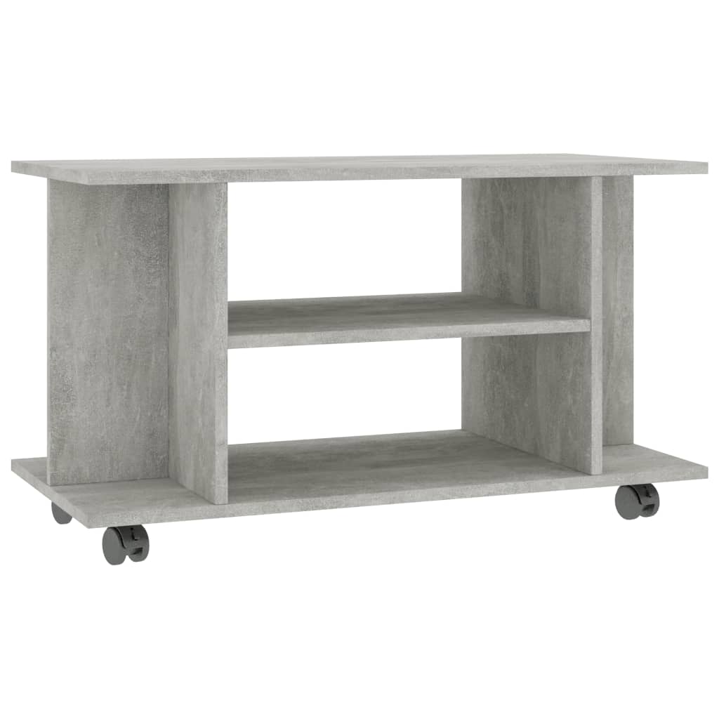 vidaXL TV Cabinet with Castors Concrete Grey 80x40x45 cm Engineered Wood