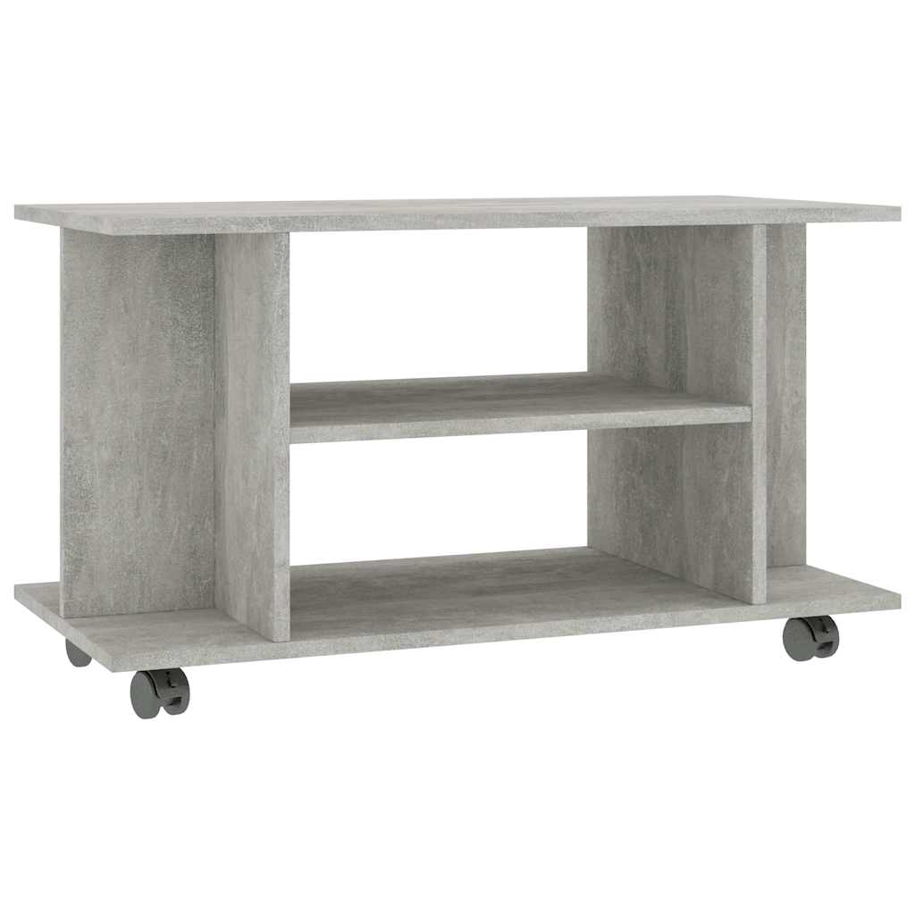 800193 vidaXL TV Cabinet with Castors Concrete Grey 80x40x45 cm Engineered Wood