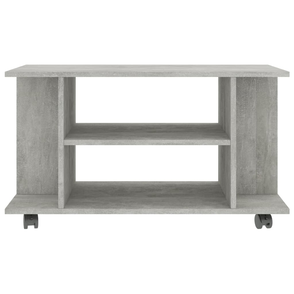 vidaXL TV Cabinet with Castors Concrete Grey 80x40x45 cm Engineered Wood