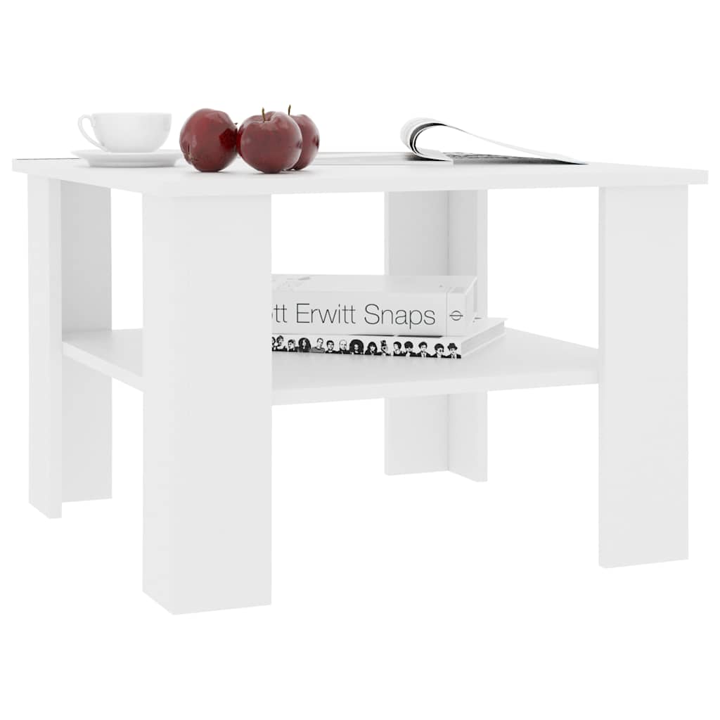 800207 vidaXL Coffee Table White 60x60x42 cm Engineered Wood