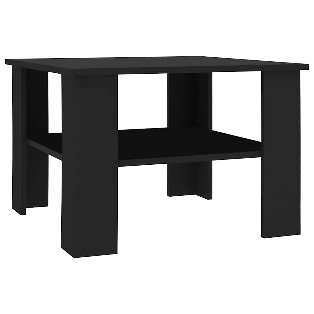 800208 vidaXL Coffee Table Black 60x60x42 cm Engineered Wood