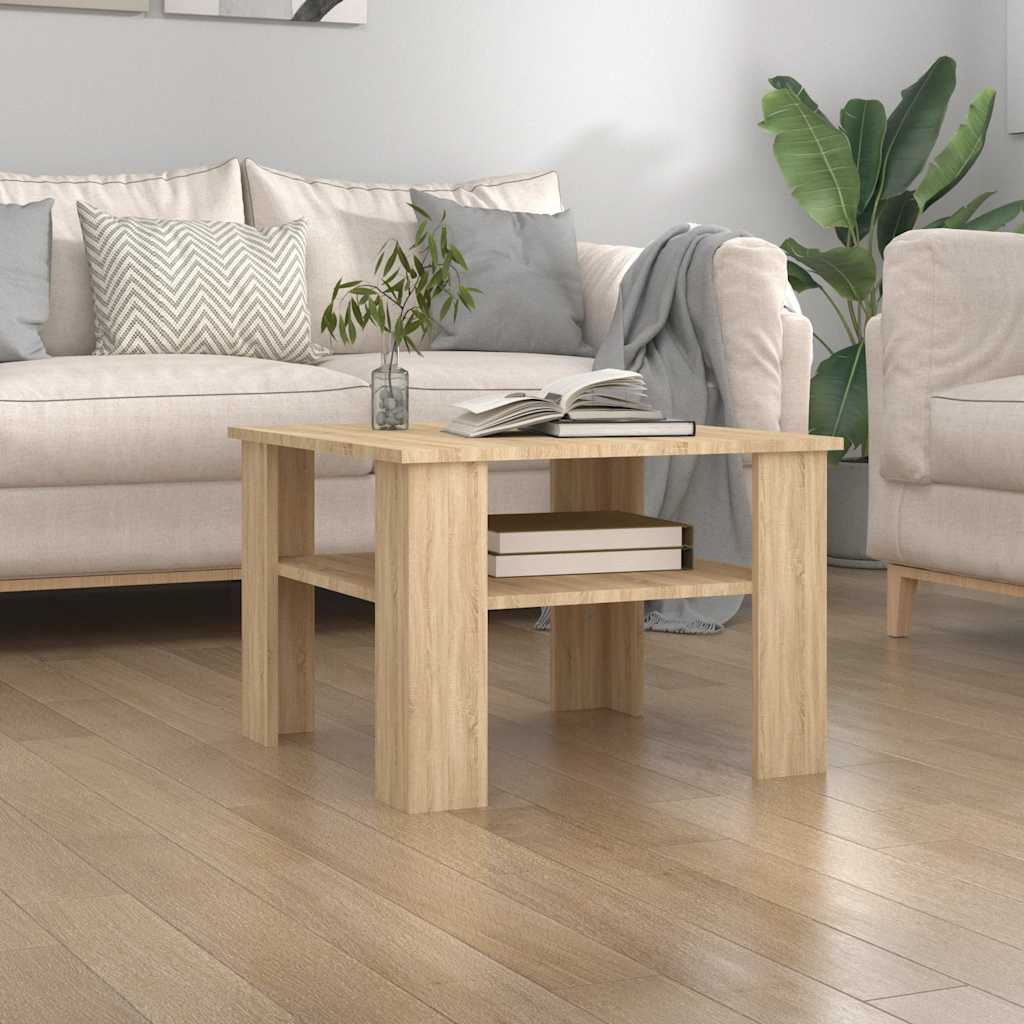 800210 vidaXL Coffee Table Sonoma Oak 60x60x42 cm Engineered Wood
