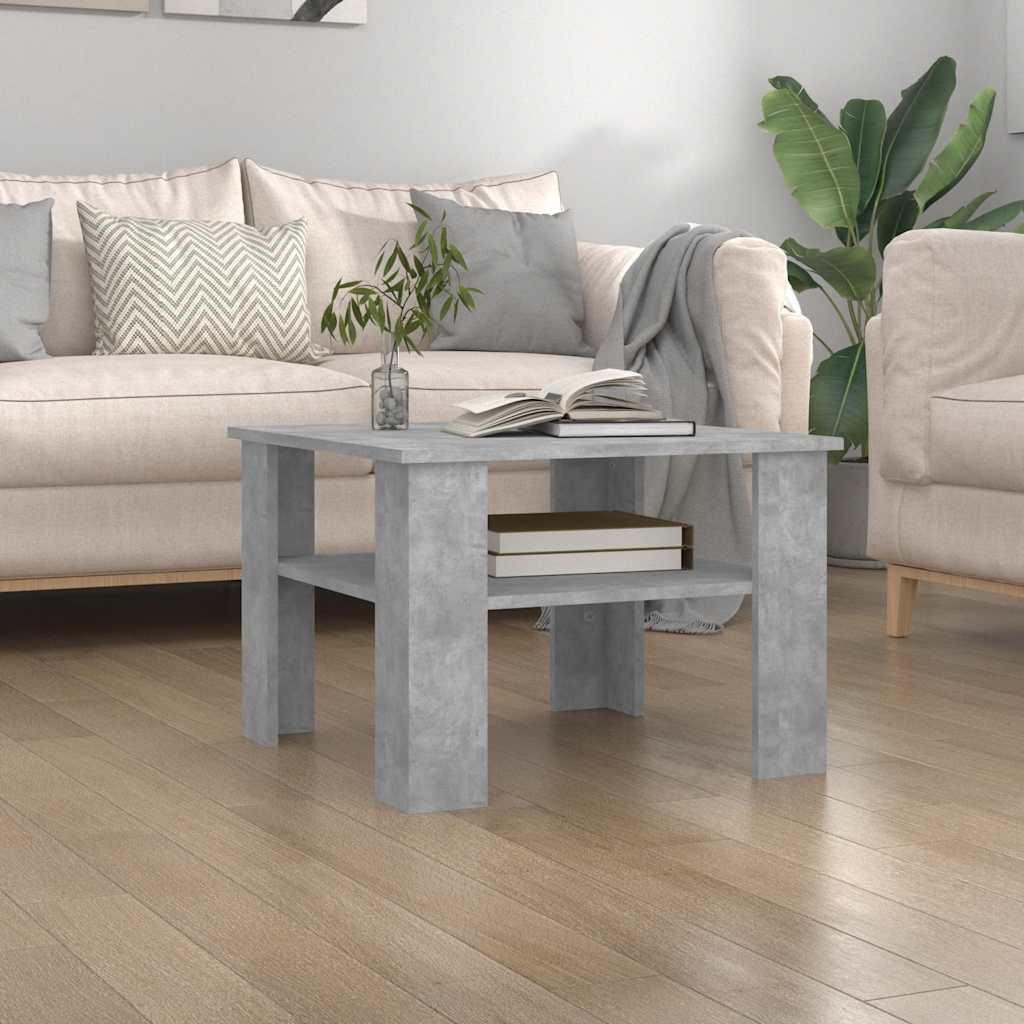 800211 vidaXL Coffee Table Concrete Grey 60x60x42 cm Engineered Wood