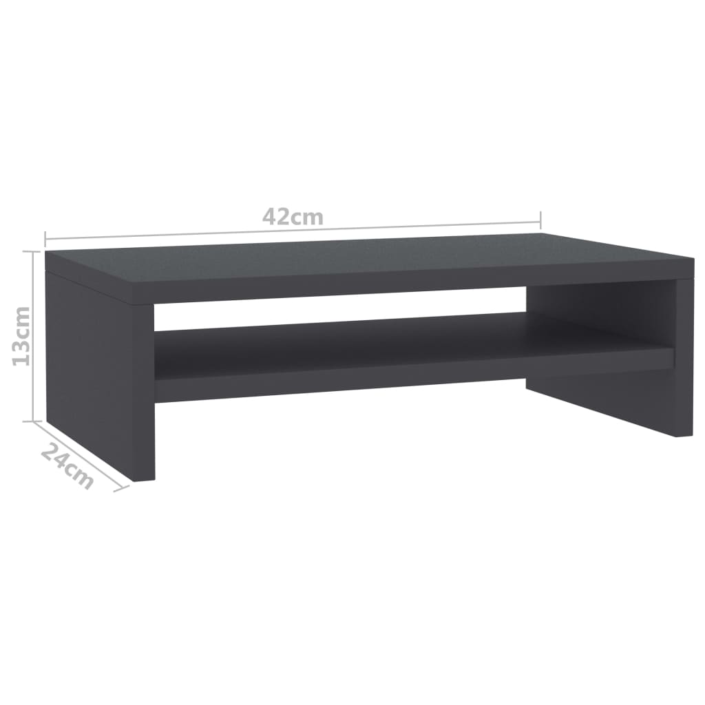 vidaXL Monitor Stand Grey 42x24x13 cm Engineered Wood