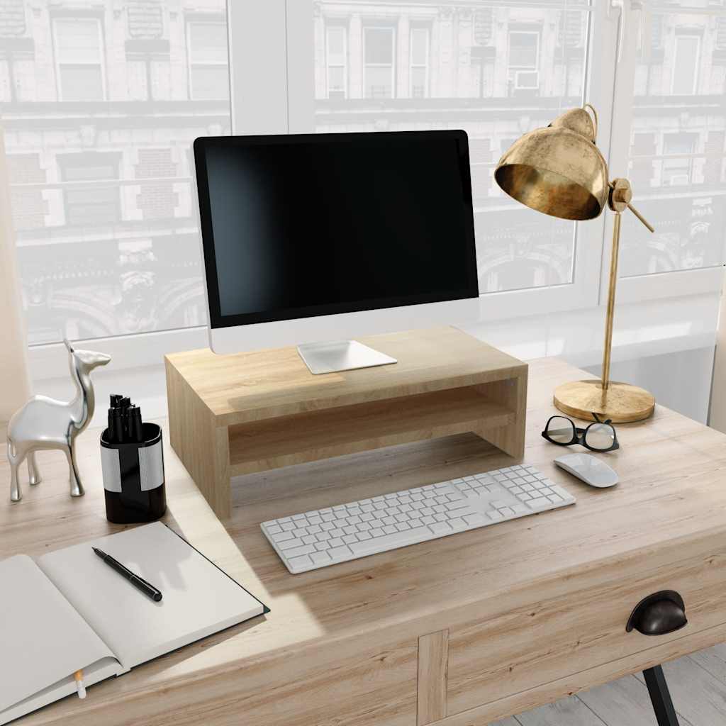 800219 vidaXL Monitor Stand Sonoma Oak 42x24x13 cm Engineered Wood