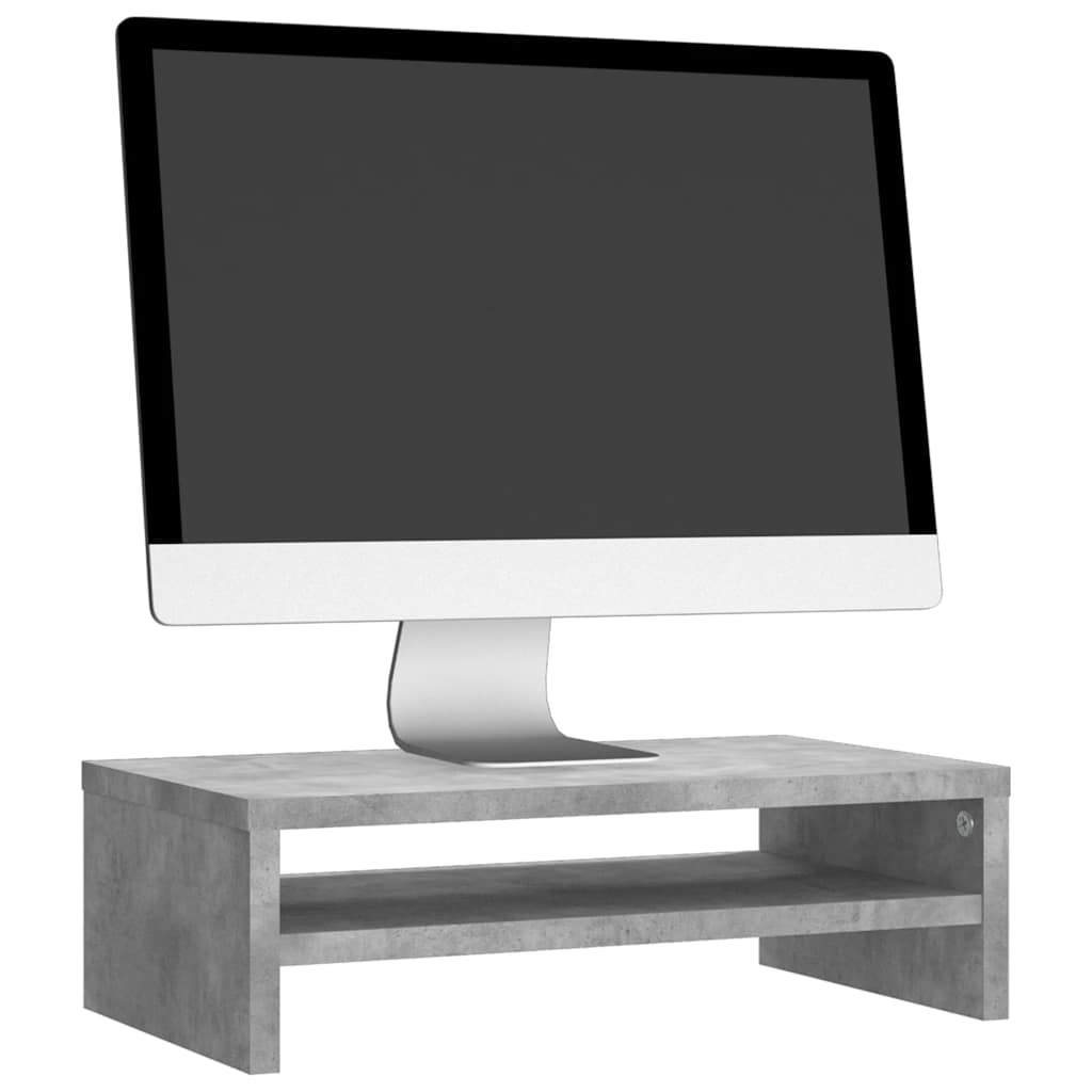 800220 vidaXL Monitor Stand Concrete Grey 42x24x13 cm Engineered Wood