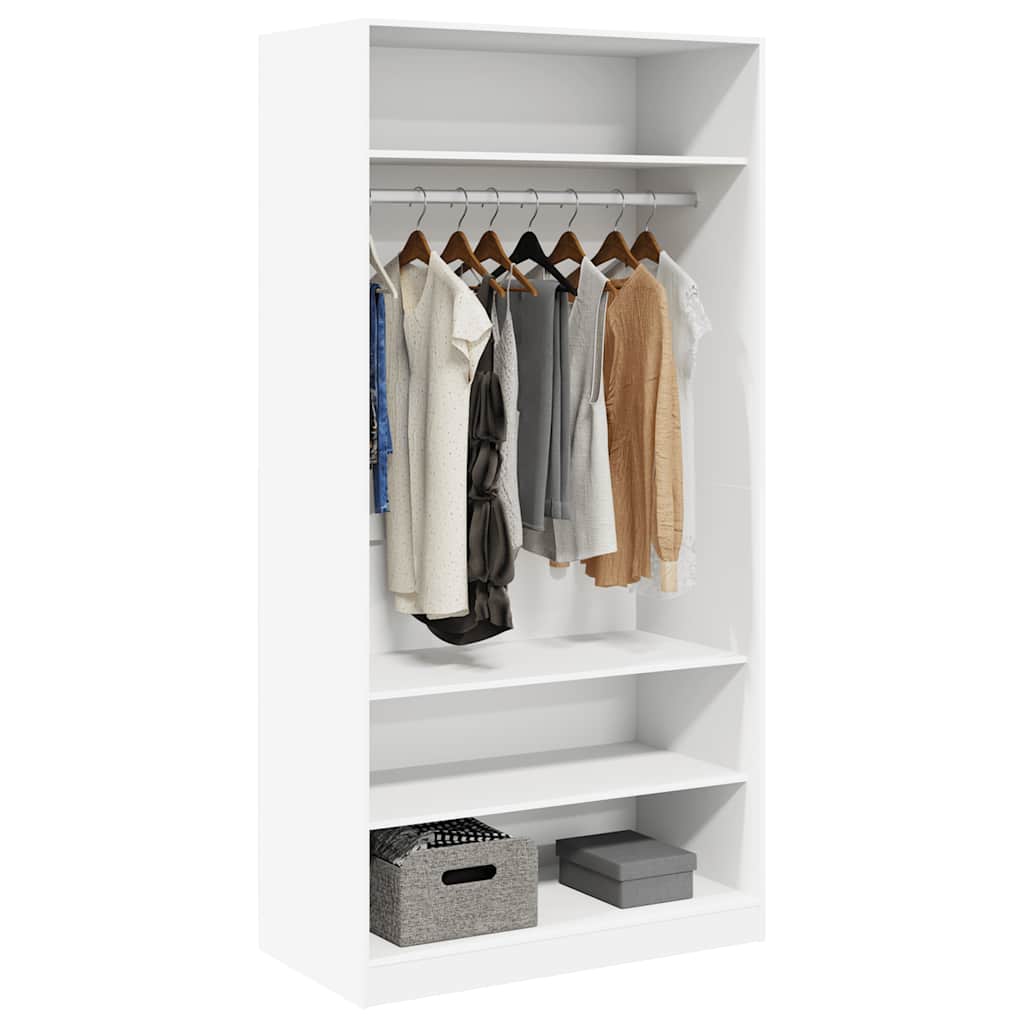 Wardrobe White 100x50x200 cm Engineered Wood