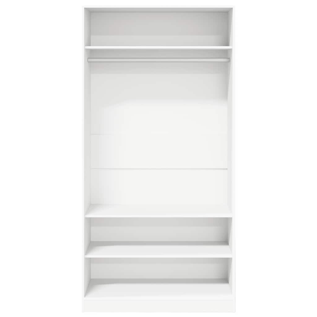 Wardrobe White 100x50x200 cm Engineered Wood