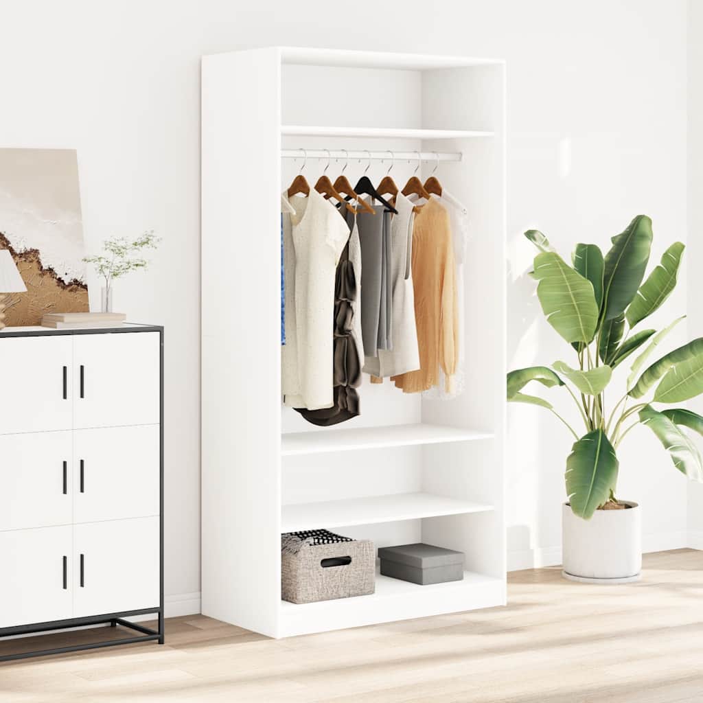 800225 vidaXL Wardrobe White 100x50x200 cm Engineered Wood