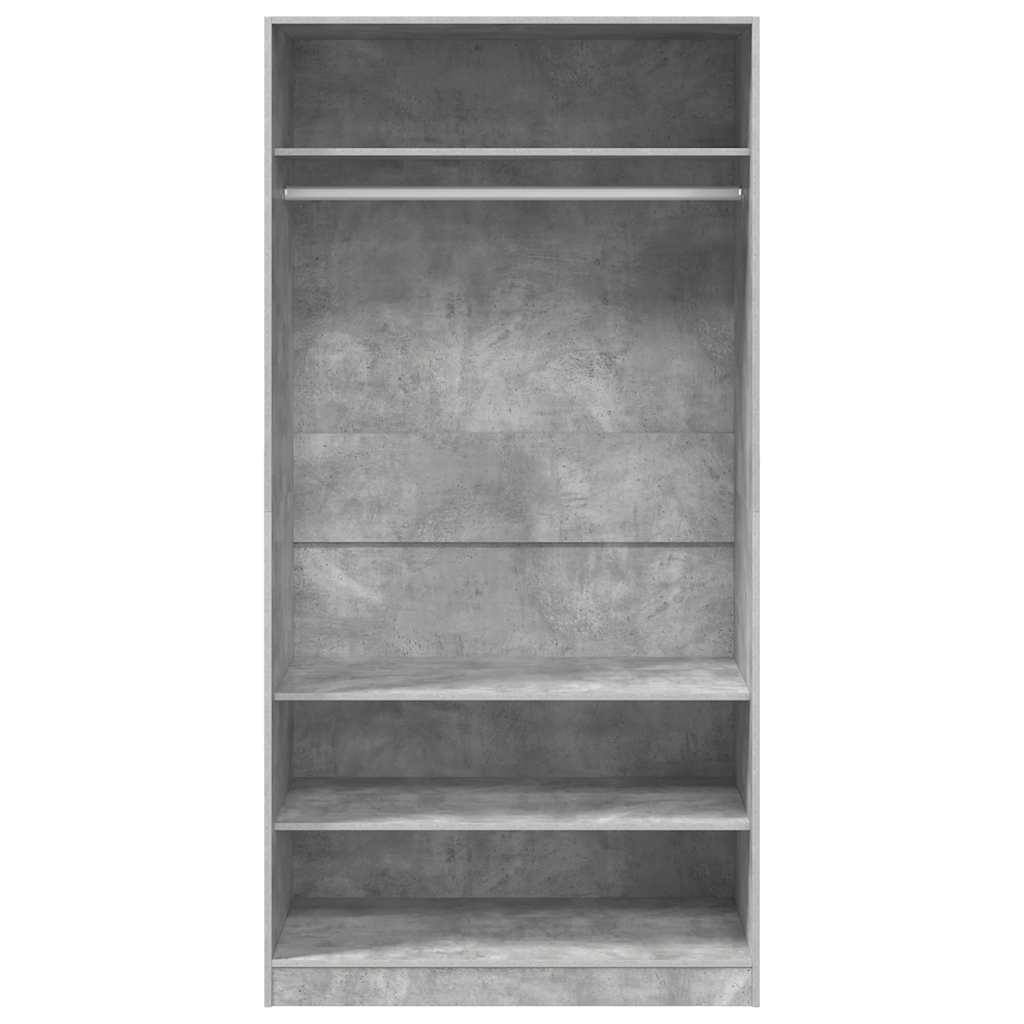 800229 vidaXL Wardrobe Concrete Grey 100x50x200 cm Engineered Wood