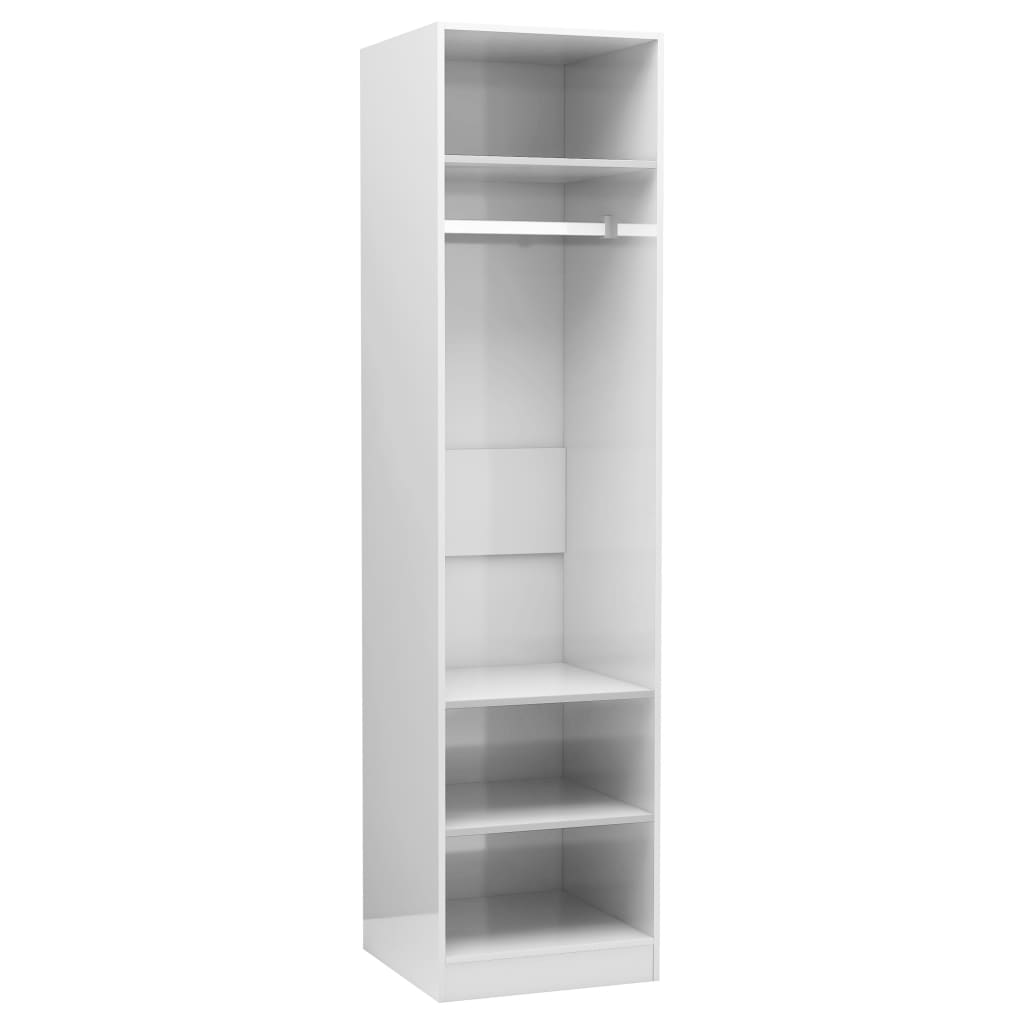 vidaXL Wardrobe High Gloss White 50x50x200 cm Engineered Wood