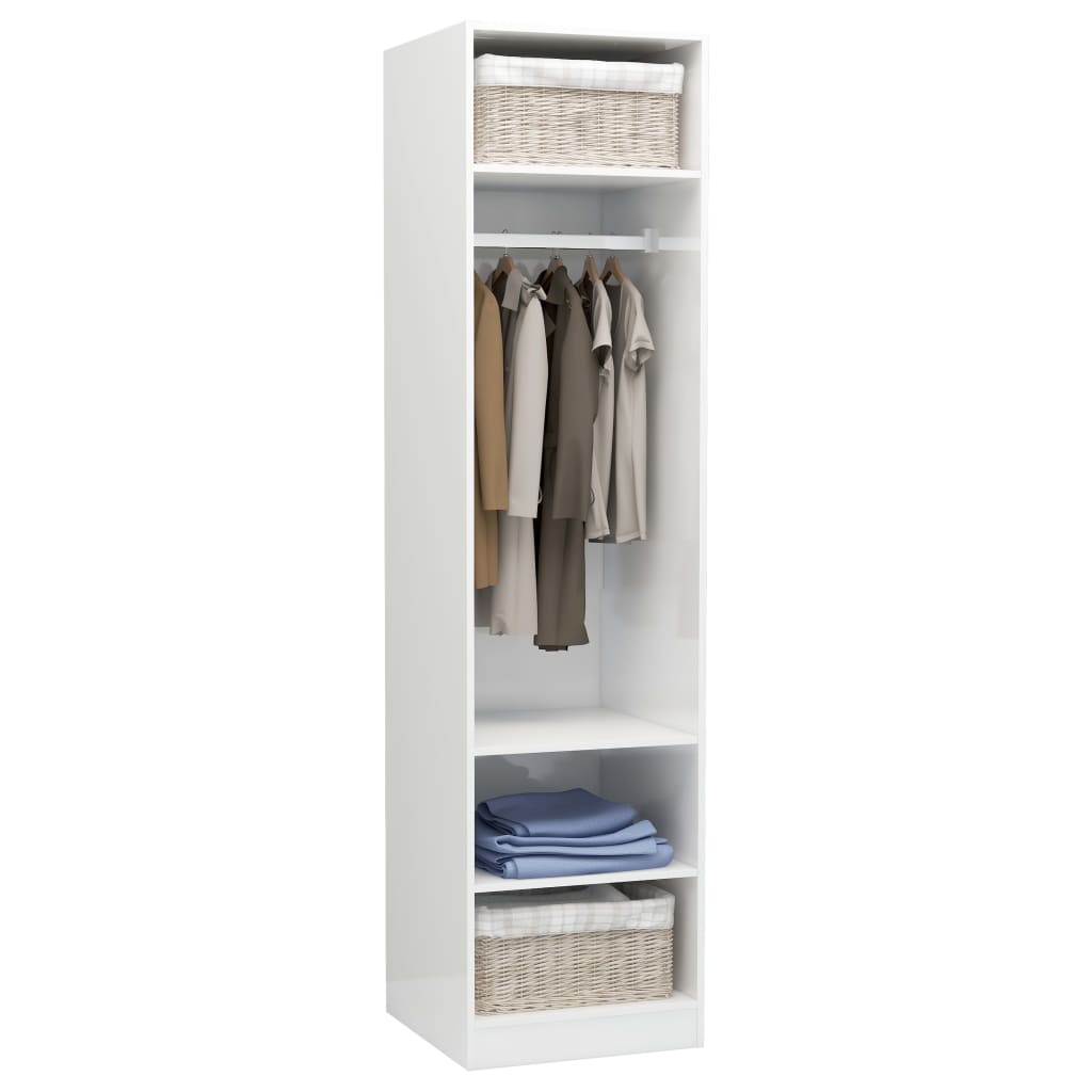 vidaXL Wardrobe High Gloss White 50x50x200 cm Engineered Wood