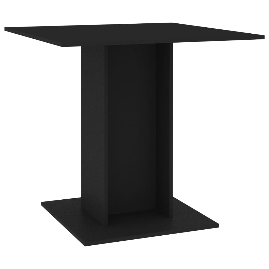 vidaXL Dining Table Black 80x80x75 cm Engineered Wood