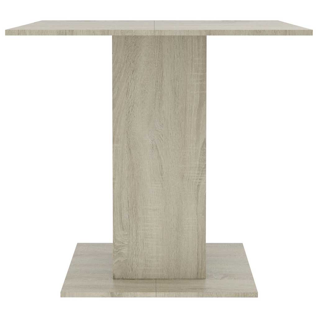 vidaXL Dining Table White and Sonoma Oak 80x80x75 cm Engineered Wood