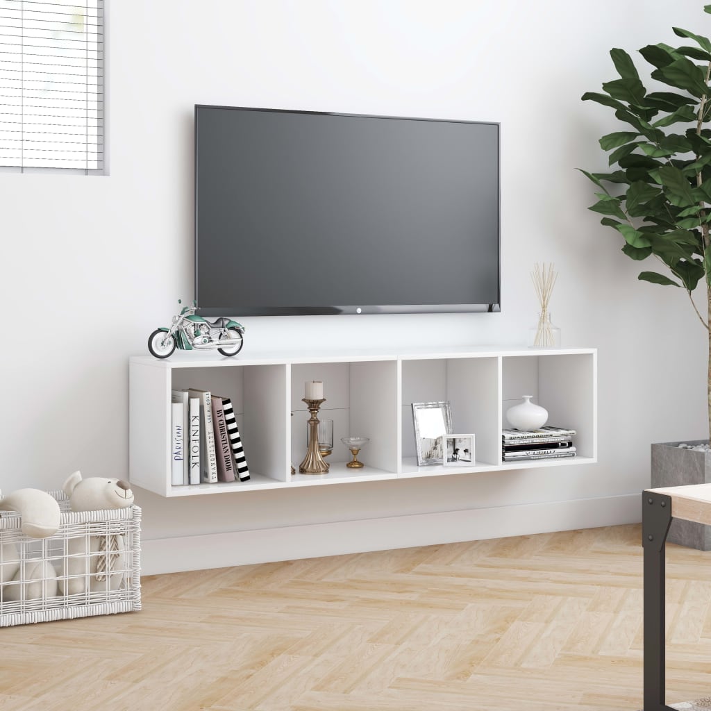 Book Cabinet/TV Cabinet White 143x30x36 cm